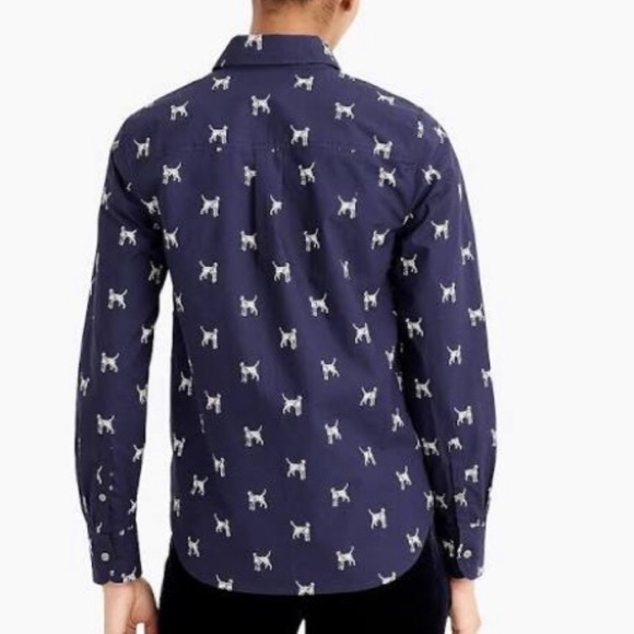 J. Crew Tops J Crew Dog Novelty Print Popover Long Sleeve Shirt